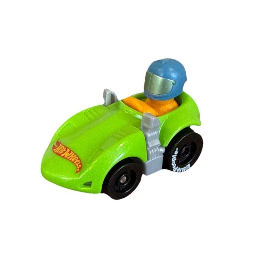 Fisher Price Little People Wheelies Hot Wheels  Green Car Race Vehicle Man